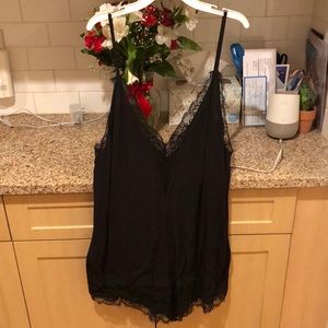 Black lace flowy romper